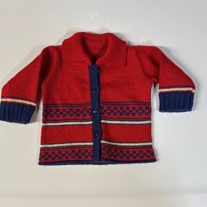 American Girl Doll Red and Blue Sweater